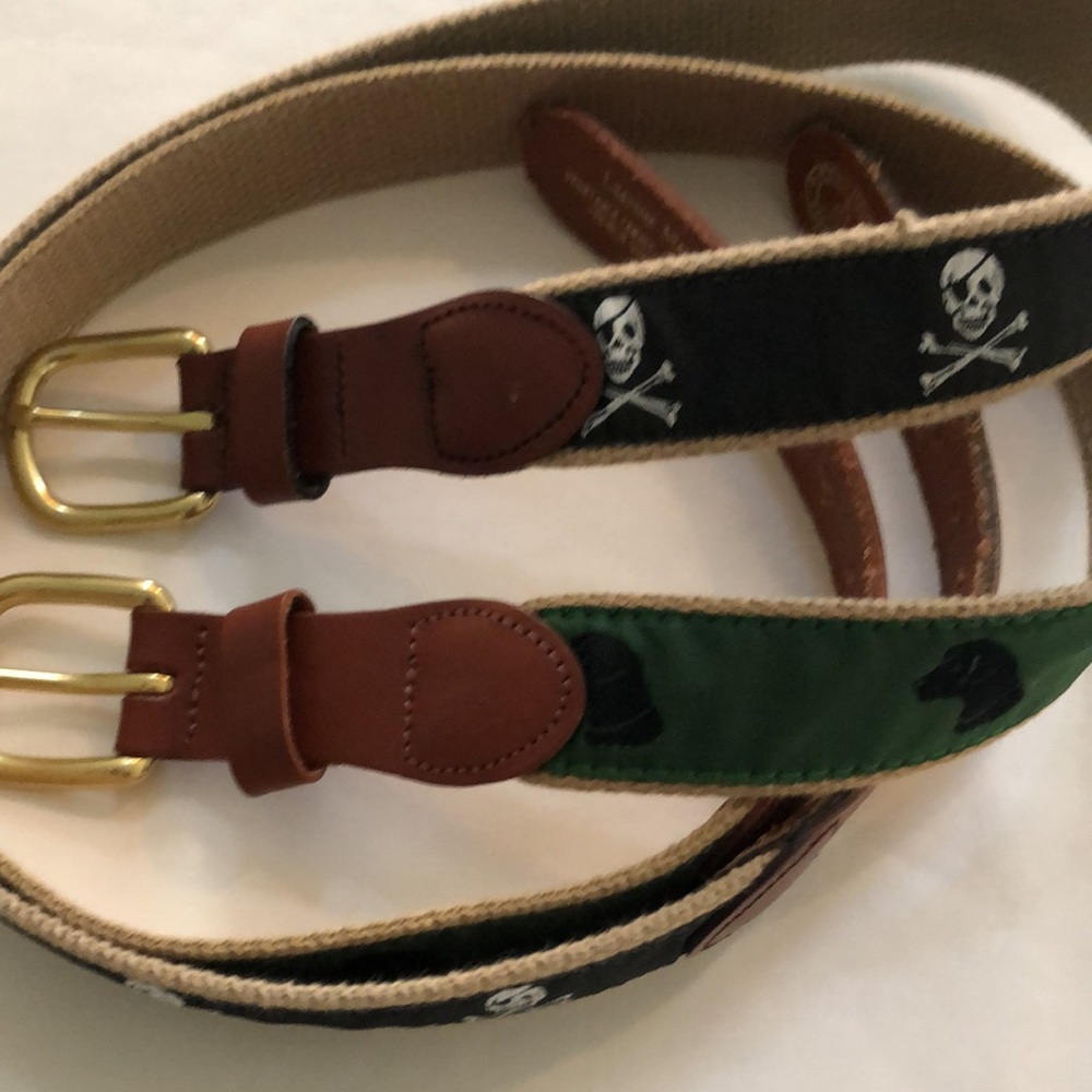 Skull & Bones and  Black Dog Lab Belts - Top Grain Leather Man USA - size 32/34
